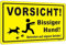 Wivico Vorsicht Hund Schild|Warnschild Vorsicht Bissiger|30x20cm Reflektierend Alu Metall Hundeschilder Warnung Zaun|Achtung Hund Schilder|Inkl Montagezubehör|Warnung vor Dem Hund Schilder|Gelb