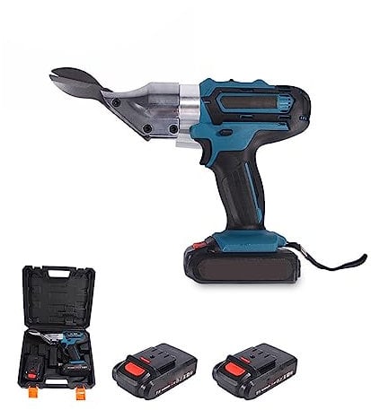Forbici da Taglio per Lamiera, Batteria Al Litio AC100-240V 21V Custodia in Plastica ABS Forbici Elettriche Rotanti con Doppia Lama in Silicone per Acciaio Inossidabile da 0-1 Mm
