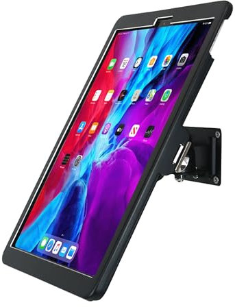 WeSTRUGGLE On Wall Mount bracket for 12.9 iPad Pro (6,5,4,3th,Gen.),Excluding 12.9 iPad Pro (1,2th,Gen.),with Anti Theft Security Lock &Key, Rotate Design Arbitrary Adjustment,Metal,(Black)