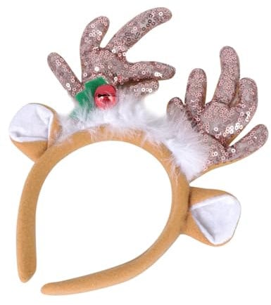 Angoily Hut Zubehör Stirnband aus Hirschhorn christmas haarreif christmas headband Tiara entzückende Haarreifen Glocken Kopfschmuck Blitz Kopfbedeckung schmücken Kind