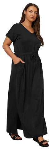 Yours Curve Tie Detail Maxi Dress - Women's - Plus Size Curve Black
