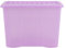 Wham Crystal 80 Liter Storage, Heavy Duty Plastic Storage Box With Lids Home Office Stackable Nestable, Large Storage Boxes With Lids 60 x 40 x 42 cm - Tint Lilac (Pack of 5)