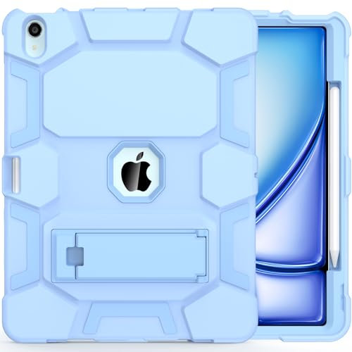 CCMAO Funda para iPad Air de 13 pulgadas M3 2025/M2 2024, funda para iPad Air de 13 pulgadas con soporte y soporte para lápices, funda protectora resistente a prueba de golpes, color azul bebé