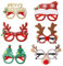 EDWINENE 6 Stück Weihnachtsbrillen Glitzer Partybrillen Weihnachtsdekoration Accessoires Kostümbrillen für Weihnachtsfeiern