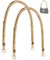 MEGAVOW 2 Stück Taschengriff Henkel, PU Ersatz Taschenriemen Taschengriffe Geflochten, Taschengurt PU Leder DIY Schulterriemen mit Metallhaken, für Tote Handtasche Umhängetaschen, Gold, 60cm