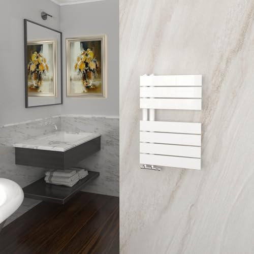 GY Bath Badheizkörper 616x400mm, Weiß Handtuchhalter Heizkörper Flach, Handtuchheizkörper Seitenanschluss Handtuchwärmer Handtuchtrockner 287W