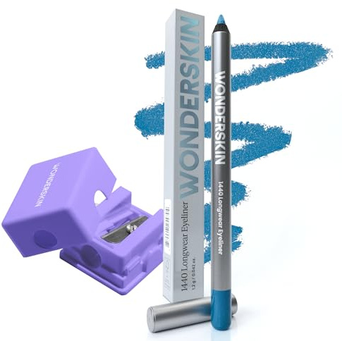 Wonderskin 1440 Longwear Blue Eyeliner-Stift Mit Spitzer – Wasserfester, Spitzbarer Eyeliner-Stift Und Wischfeste Blaue Eyeliner-Stifte (Aqua)