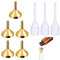 EIHI Lot de 5 petits entonnoirs en métal avec 3 mini pipette,Pour le remplissage et le remplissage de liquides pour petits échantillons de parfum,Émulsion cosmétique