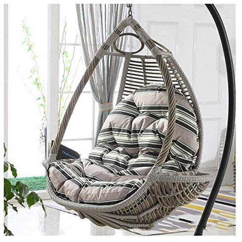 Rattan-Schaukelkissen für den Außenbereich, in Ei-Form, für Gartenmöbel, Braun