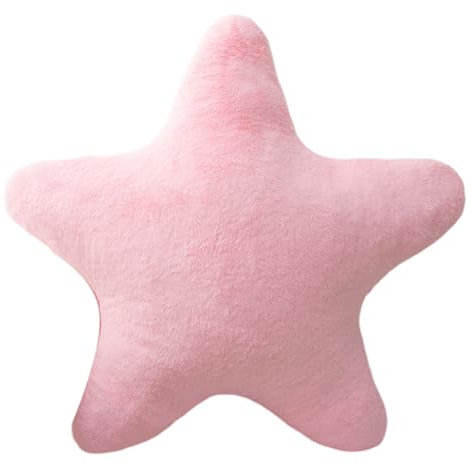 VARKAGE Kissen Stern Plüschkissen, Kuschelkissen Kinder, Weiche Flauschige Sternform Zierkissen, Stern Wurfkissen für Mädchen & Jungen Zuhause Schlafzimmer (Rosa,18 cm)