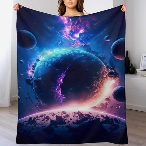Planet Sternry Sky Dick Decke Weich Wärme Gemütlich Flannel-Fleece Sofadecke Deckeldecke Wohndecke Oder Tagesdecke, Decken Für Couch (100×130cm)