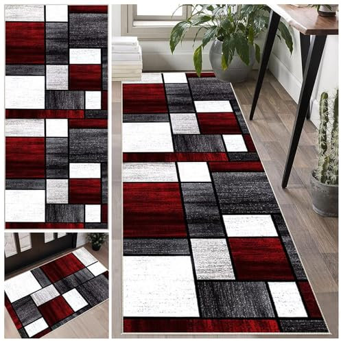 Laegnfho Teppich Läufer Flur rutschfest Langer, Waschbar Kurzflor Küchenläufer, Korridor Läufer Teppich Eingangsbereich Innen 40 x 60 cm für Flur, Schlafzimmer, Küche, Eingang