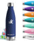 Botella Agua Acero Inoxidable- 500ml- Botella Termica, sin BPA, Cantimplora Acero Inoxidable, A Prueba de Fugas, Cantimplora Infantil, Aislamiento al Vacío, Botellas para Escuela, Cafetería, Oficina