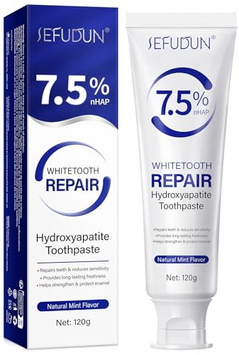 Hydroxyapatite Toothpaste, Whitetooth Repair Hydroxyapatite Toothpaste, Nano Hydroxyapatite Reduces Sensitivity Enamel Strengthening, Natural Peppermint Provides Long-Lasting Freshness