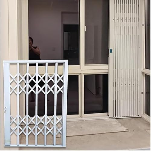 DWSSX Maßgefertigte Sicherheitsgitter for Fenster gegen Einbruch, Starke Schiebebalkon-/Torgeländer – 20 30 40 50 60 70 Zoll Höhe, abschließbarer Schutz for Haustiere(110x130cm)