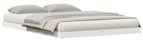 vidaXL Minimalistisches Bettgestell 160 X 210 cm Nur für Innenräume Robust Komfortabel Langlebig Stylisch Rechtwinkliges Design Montage erforderlich Elegante Möbel für Schlafzimmer Einzel Erwachsene