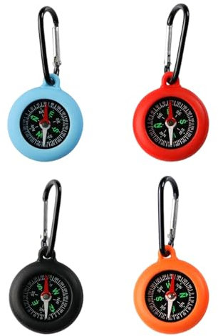 4 Stücke Tragbar Kompass Kinder, Kompass Schlüsselanhänger, Kinder Kompass Mit Kleinem Ring, Für Schule, Geburtstagsparty, Outdoor-Camping, Wandern, Klettern, Radfahren