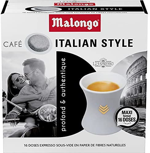 Découvrez l’authentique café italien MALONGO Italian Style, 16 dosettes savoureuses 104g- Lot De 3