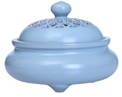 SQOYEI Frischhaltedosen Mit Deckel Keramik Kartoffel Aufbewahrungsbox, Groß Zwiebel Aufbewahrung Belüftung Frischhalten Restaurant Zwiebeltopf Keramik(Blau)