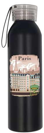 Paris France Bouteille d'eau de voyage en acier inoxydable