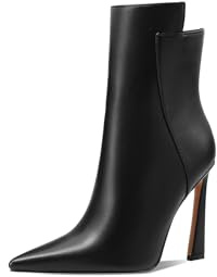 QUEEN HELENA Tronchetti con Tacco Alto Stivaletti Eleganti Donna K4050 (Nero, Sistema Taglie Calzature EU, Adulto, Donna, Numero, Media, 39)