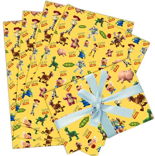 5 Sheets Toy Gift Wrapping Paper 70cm x 50cm Kraft Gift Wrapping Paper For Kids Birthdays Party Decoration Party Favors Supply DIY Crafts Gift