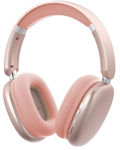 SUNJOM Mpods Drahtlose Noise Cancelling Kopfhörer Bluetooth 5.4 Over-Ear Kopfhörer mit Mikrofon, Hi-Res Audio, 48 Std. Spielzeit, Klappbare Bequeme Ohrpolster, Kompatibel mit iOS, Android, PC (Rosa)