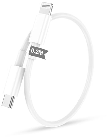 Lightning Kabel USB C 1 Pack 0.2M Für IPhone ladekabel MFi Zertifiziert für Apple Schnellladekabel für IPhone 14/13/12/11/Pro/Pro Max/Mini/XR/XS/XS Max/X/8/7/6/6s/Plus/iPad