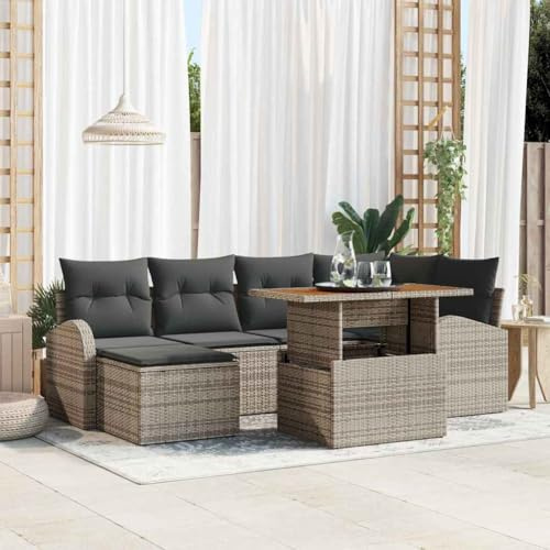 Frdhee Loungesofa, Loungemöbel, Loungesofa, Garten-Sofa-Set mit Kissen 7 pcs Grau Für Schwimmbadumgebung Ferienhäuser Terrasse