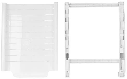 Adfaga Refrigerator Organizer Pull Out Drawer Storage Shelf for Fridge Kitchen White Durable PP Plastic 25x19.5x9cm Food Container Rack