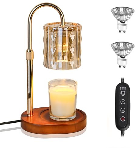 HAIDOLIANG Candle Warmer Lamp with Timer,Birthday Gifts for Women,Amber | Height Adjustable,Wax Melt Lamp,Home Decor,Christmas,Halloween