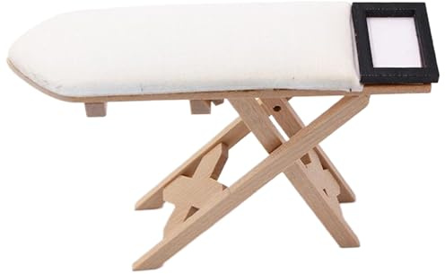 Vistnale Meubles de Maison de poupée, Table à Repasser Pliable réaliste, Accessoires Miniatures pour Maison poupée, Accessoires buanderie pour Bricolage, Jardin féerique, Micro Paysage |