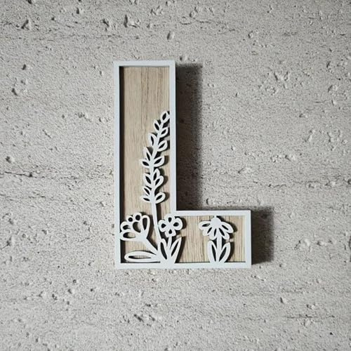 PAEFIU 12,5 m Stehende Holzbuchstaben, Hängend Wand 26 Buchstaben Alphabet, Große Dekorative Holz Buchstaben, Weiß Holzdekorationen für Zuhause, Wand, Party, DIY-Projekte, Kinder, Name (L)