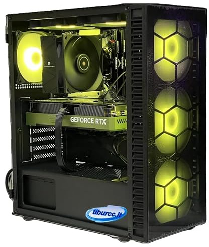 Tiburcc Computer Gaming PC (Ryzen 5 5600X - RTX 5060 8GB) M.2 1TB NVMe - Ram 16GB DDR4 - B550 - WiFi Bluetooth Windows 11