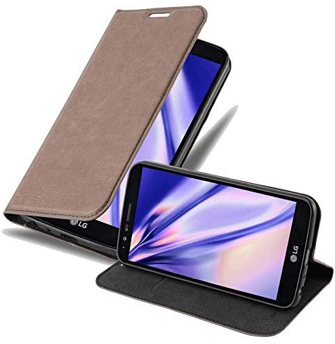 Cadorabo Hülle kompatibel mit LG Stylus 3 aus Premium Kunst Leder Flip Klappbare Stoßfeste Magnetische [Standfunktion] [Kartenfächern] Cover Hülle für LG Stylus 3 Tasche in Braun