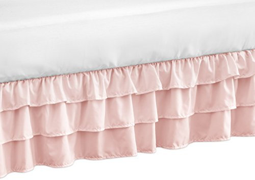 Harper Collection einfarbiger Rock für Kinderbett, gerüscht, Shabby-Chic-Stil, Rosa Sweet JoJo Designs