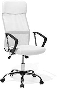 Supply24 since 2004 Designer Leder + Stoff Chefsessel Bürosessel Praxisstuhl Bürostuhl Drehstuhl Deluxe Farbe Weiss SCHWARZ Chrom, Praxis Stuhl bequemer Sessel fürs Büro günstig
