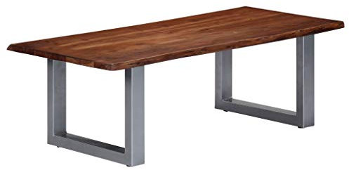 Festnight Industrie-Stil Couchtisch Wohnzimmertisch Beistelltisch Sofatisch Kaffeetisch 115 x 60 x 40 cm Massivholz Akazie und Eisen