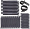 Elion 60 Pièces Attache Cable, Sangle et Cordon de Fixation Réutilisables, Noir, Multi-Taille, Auto-Agrippant