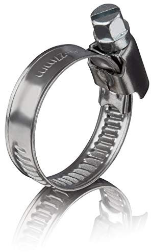 GARSIDURO® Schlauchschellen Edelstahl | 16-27mm [6 Stück] | Profi W5 Schlauchklemme | Schlauchschellen geeignet für die Waschmaschine oder als Gartenschlauch Schellen & Pool Schlauchschellen