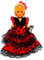 Folk Artesanía Regionale Puppe Kollektion 35 cm mit Haarkamm Andaluza Flamenca Andalusien Spanien, Neu und Original (Rot Lunar Schwarz)