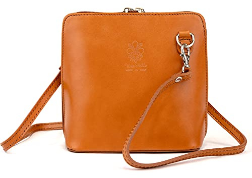 Woodland Leathers Vera Pelle Petit sac à main en cuir véritable pour femme avec bandoulière de haute qualité