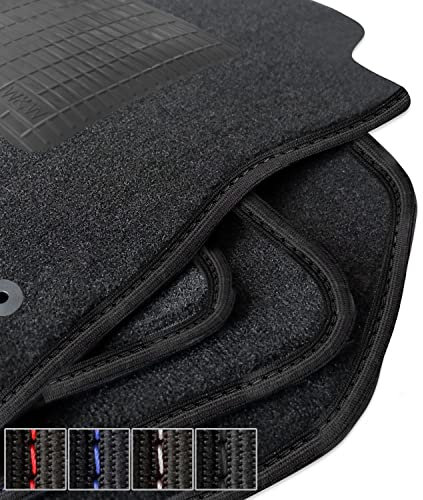 moto-MOLTICO Premium Auto Velours Autoteppiche Schwarz Automatten passend für Kia Sportage IV Hyundai Tucson III 2015-2020 - Schwarze