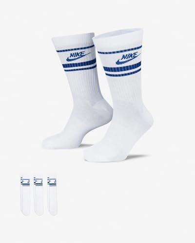 Nike Unisex Calzini U Nk Nsw Everyday Essential Cr, White/Game Royal/Game Royal, DX5089-105, M