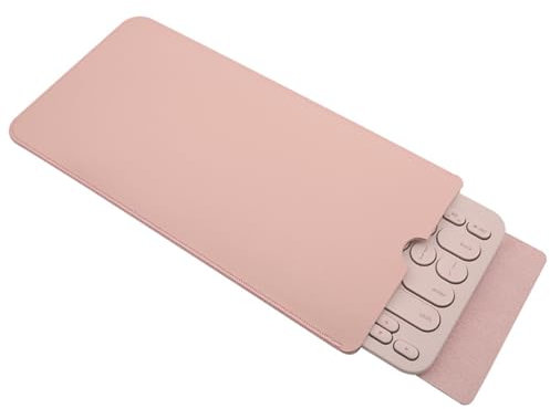 Cuifati Keyboard Case, Portable Faux Leather Keyboard Sleeve, For Logitech K380 Shock‑proof Keyboard Bag, Wear‑resistant, Light Weight, Small Size(pink)