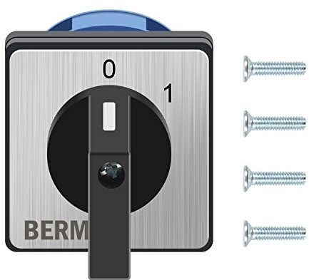 TIHOOK Interruptor de leva de 2 posiciones, interruptor giratorio 690 V 25 A, conmutador de 2 polos, interruptor universal de cambio de levas para fábricas, talleres, maquinaria, instalaciones de