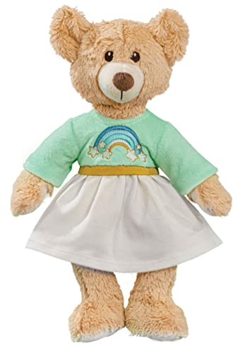 Heless 656 - Kuscheltier Teddy Rainbow inkl. Kleid mit Regenbogen-Stickerei, ca. 42 cm großer Teddybär zum An- und Ausziehen, Liebhaben und als Spielgefährte