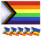 Bandera LGTB Grande Gay Pride Bandera Bandera de Progress Flag 150 * 90cm con 5 pequeñas banderas con mástiles Para Decoraciones de Festivales Desfiles de Celebración de Fiestas