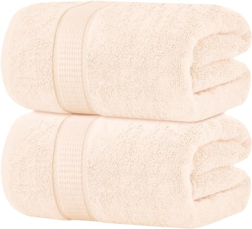 Oakias Badetücher, 600 g/m², Meersalz, 35 x 70 cm, extra große Badetücher, 100 % ringgesponnene Baumwolle, weich, sehr saugfähig und schnell trocknend, Duschtücher für Hotels, Fitnessstudio und Spa, 2