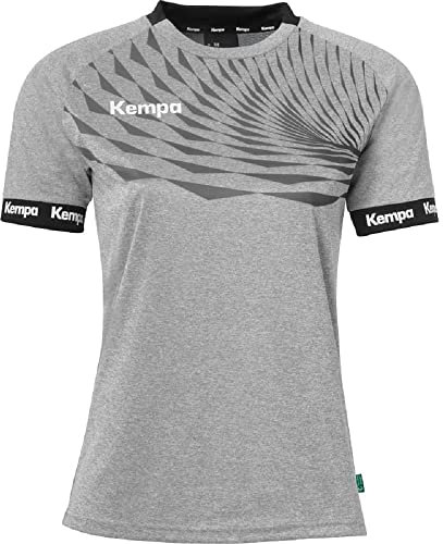 Kempa Damen Wave 26 Shirt Sportshirt Kurzarm T-Shirt Funktionsshirt Handball Gym Fitness Trikot, Dark Grau Melange/Anthra, XXL